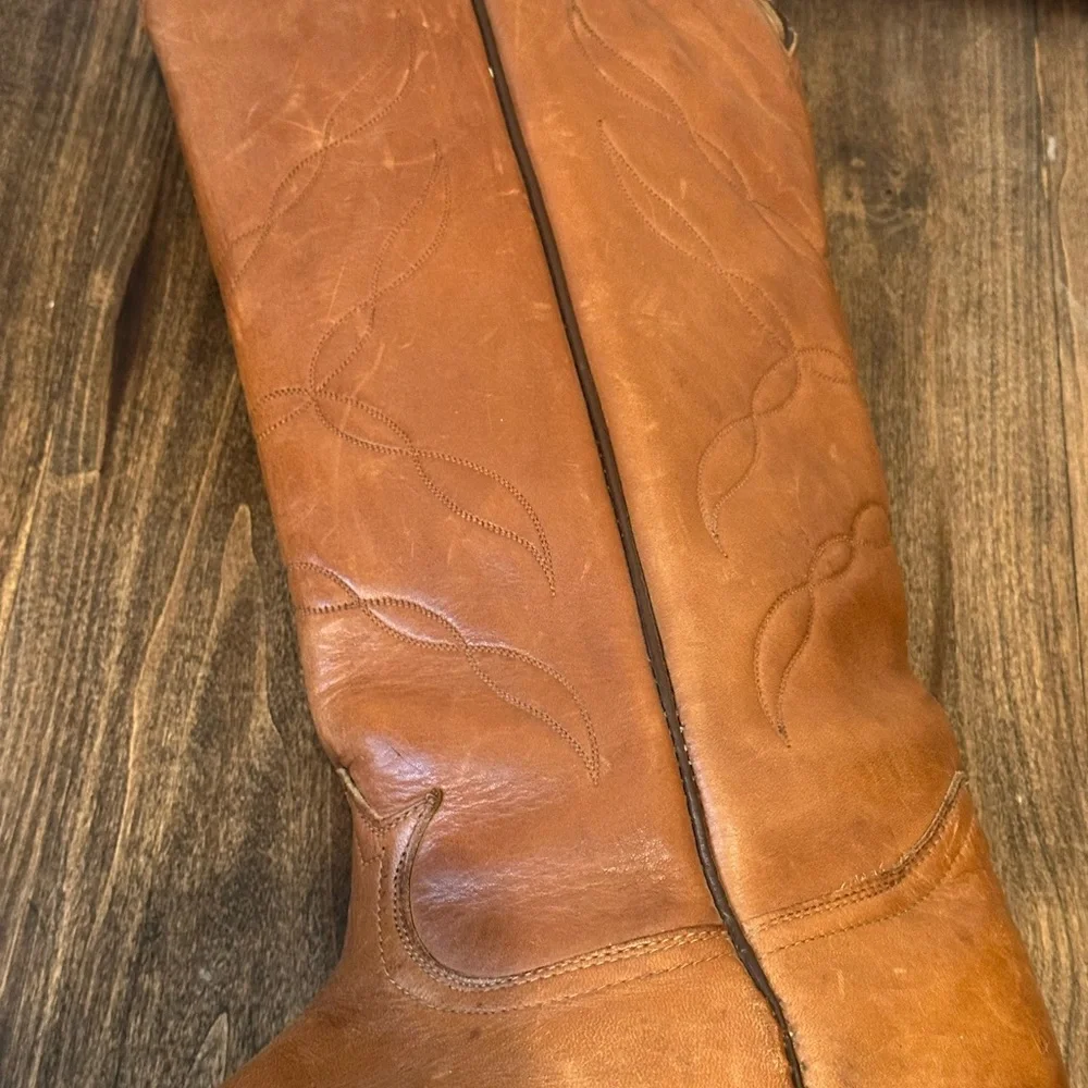 Tony Lama Western Cowboy Buckaroo 5089 Boots Mens 10.5 D Tall Brown Leather - Picture 7 of 7